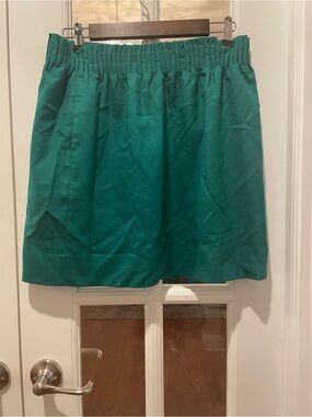 J. Crew Emerald Green Elastic-Waist Mini Skirt